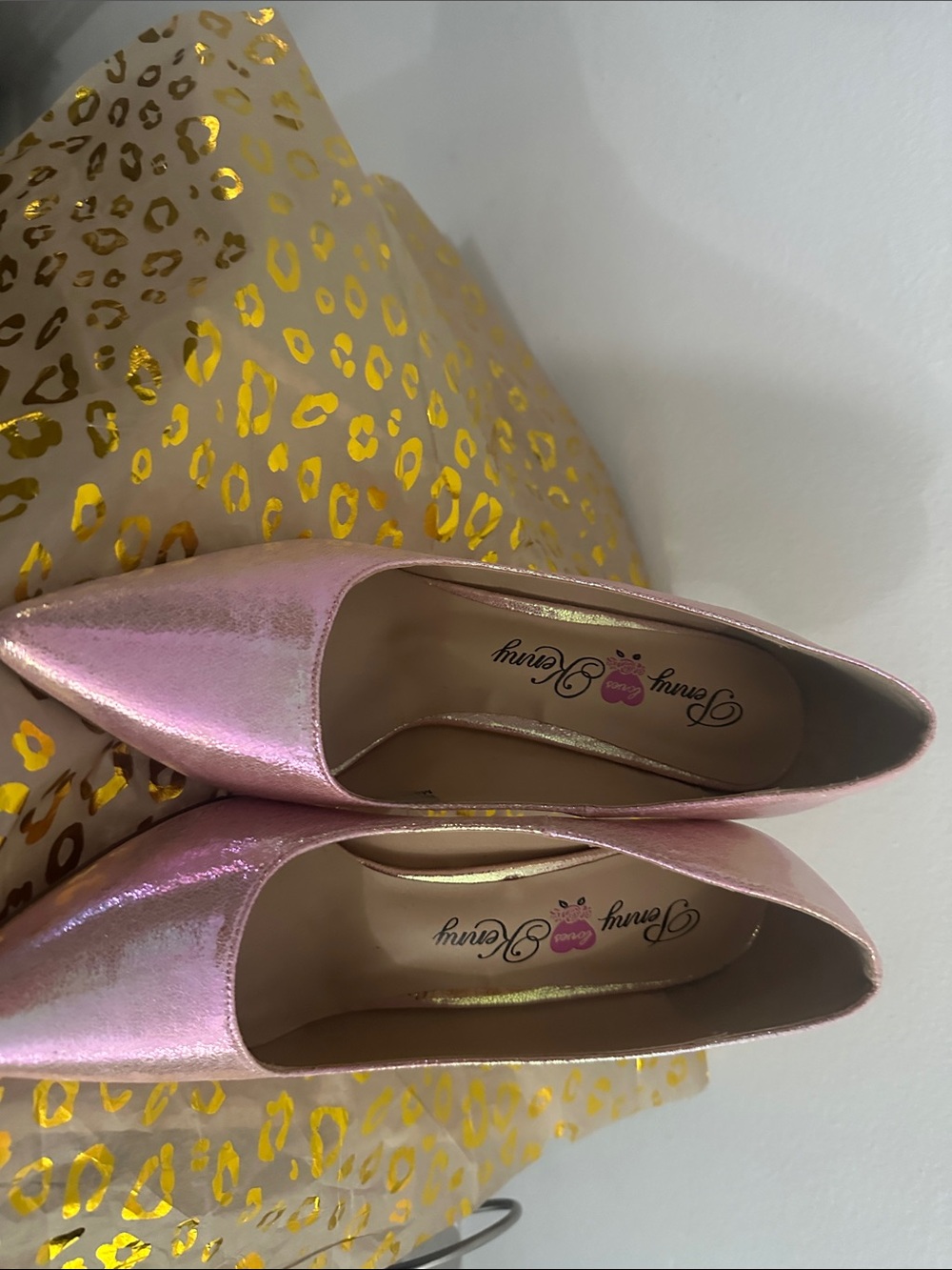 Penny Loves Kenny Iridescent Pink Pointed-Toe Flats